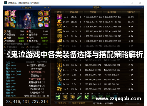 《鬼泣游戏中各类装备选择与搭配策略解析》